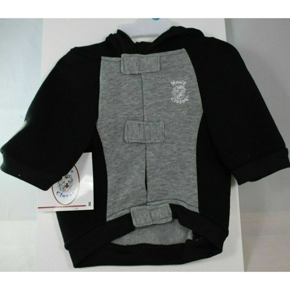 Max's Closet Dog Large Black and Gray Hoodie Jacket - Picture 2 of 2